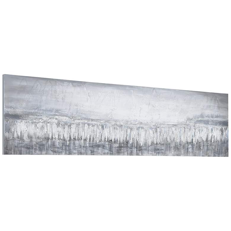 Image 5 Silver Dust 72" Wide Textured Metallic Canvas Wall Art more views