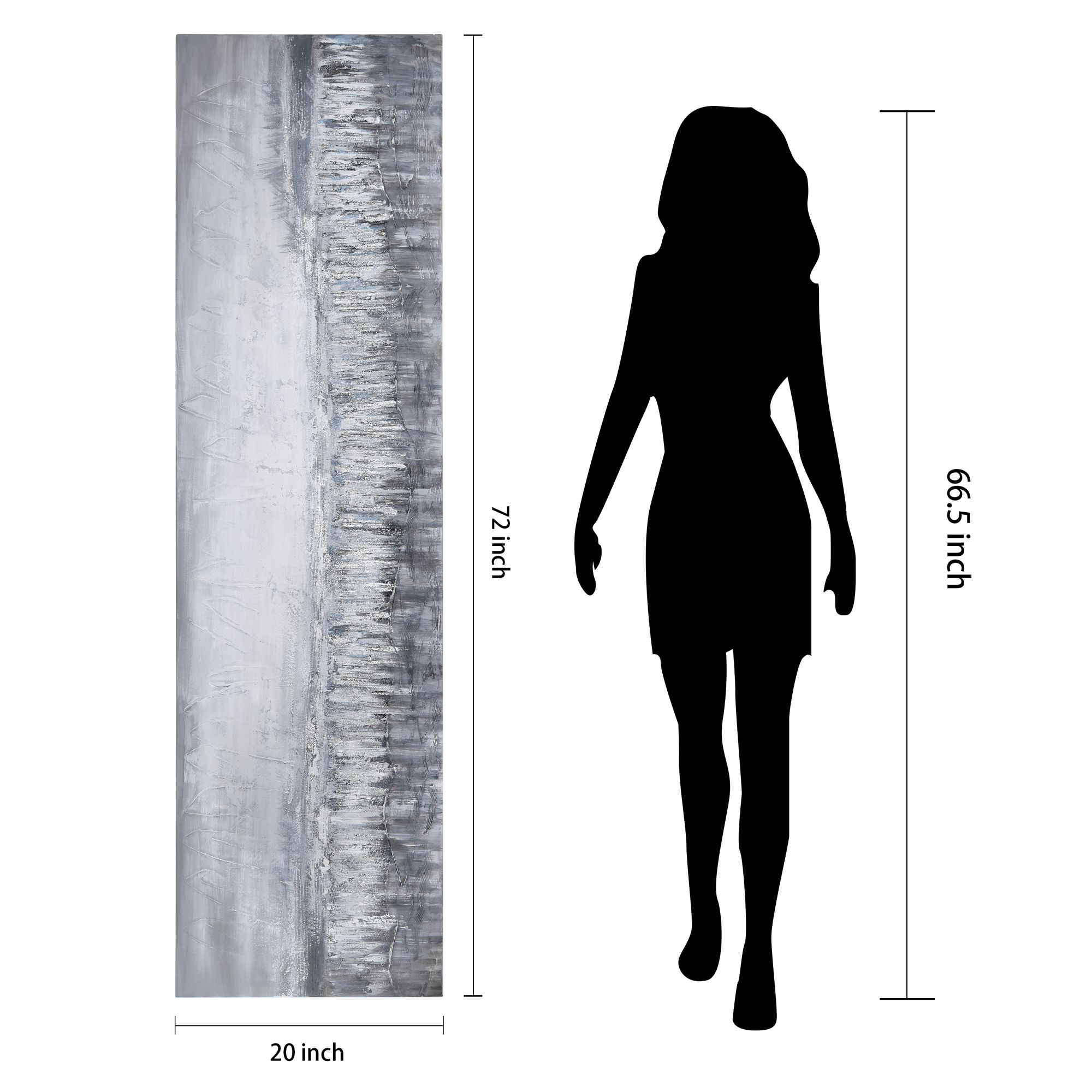 Silver Dust 72" Wide Textured Metallic Canvas Wall Art in scene