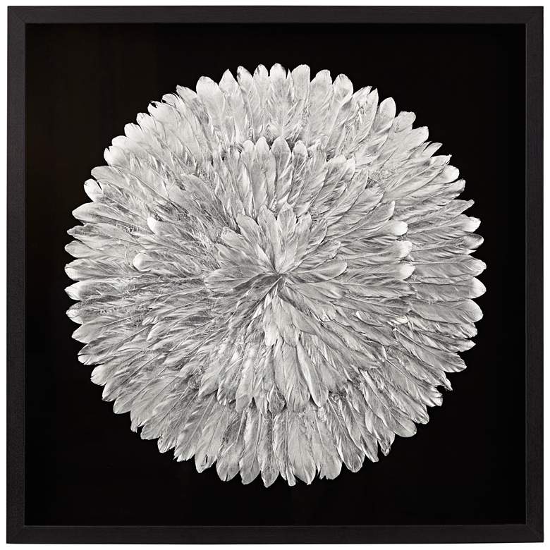 Image 3 Silver Feathers 31 1/2" Square Modern Wall Art