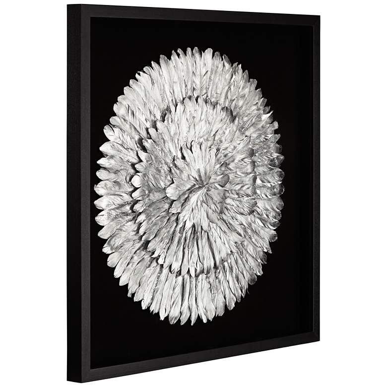 Image 4 Silver Feathers 31 1/2" Square Modern Wall Art more views