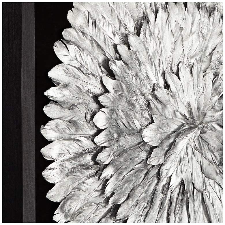 Image 5 Silver Feathers 31 1/2" Square Modern Wall Art more views