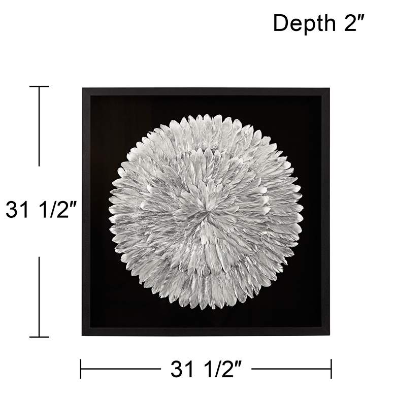 Image 6 Silver Feathers 31 1/2" Square Modern Wall Art more views