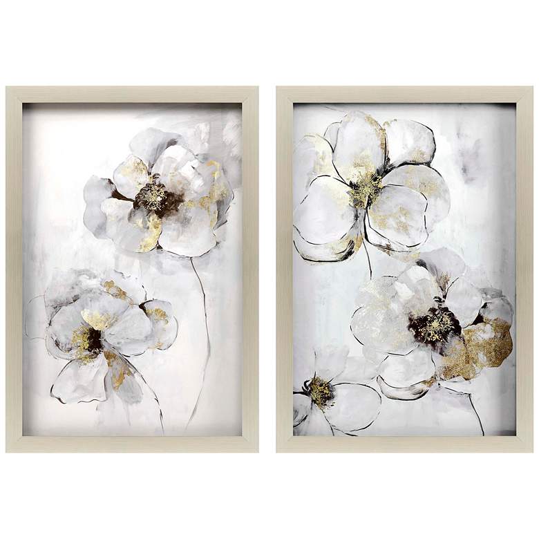 Image 3 Silver Finesse 33"H 2-Piece Framed Shadow Box Wall Art Set