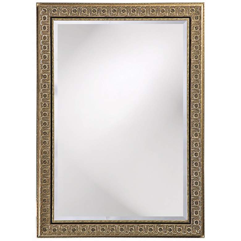 Image 1 Silver Finish Black Trim European Style 44 inch High Wall Mirror