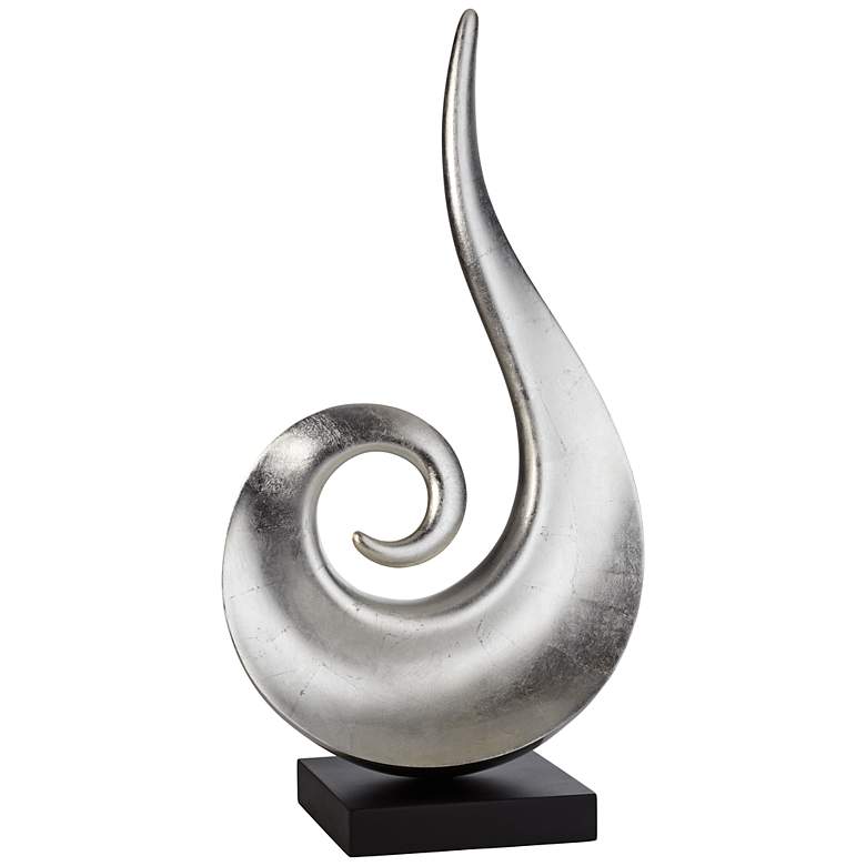 Image 1 Silver Flame 20 1/2 inch High Modern Sculpture