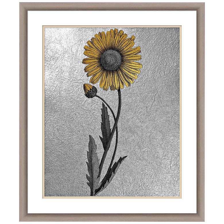 Image 1 Silver Floral Study 28 inch High Framed Giclee Wall Art