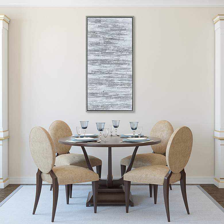 Image 7 Silver Frequency 48" High Metallic Framed Canvas Wall Art more views