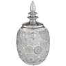 Silver Geometric Circles 13" High Ceramic Decorative Jar with Lid