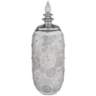 Silver Geometric Circles  17" High Ceramic Decorative Jar with Lid