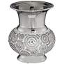 Silver Geometric Circles 9 1/2" High Modern Ceramic Vase in scene