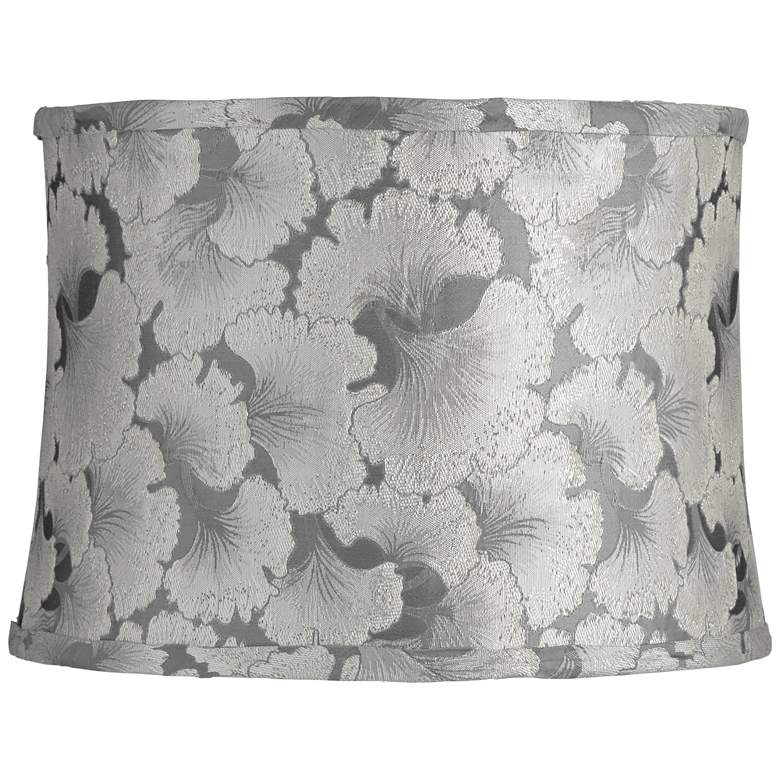 Image 1 Silver Ginkgo Leaf Drum Lamp Shade 13x14x10 (Spider)