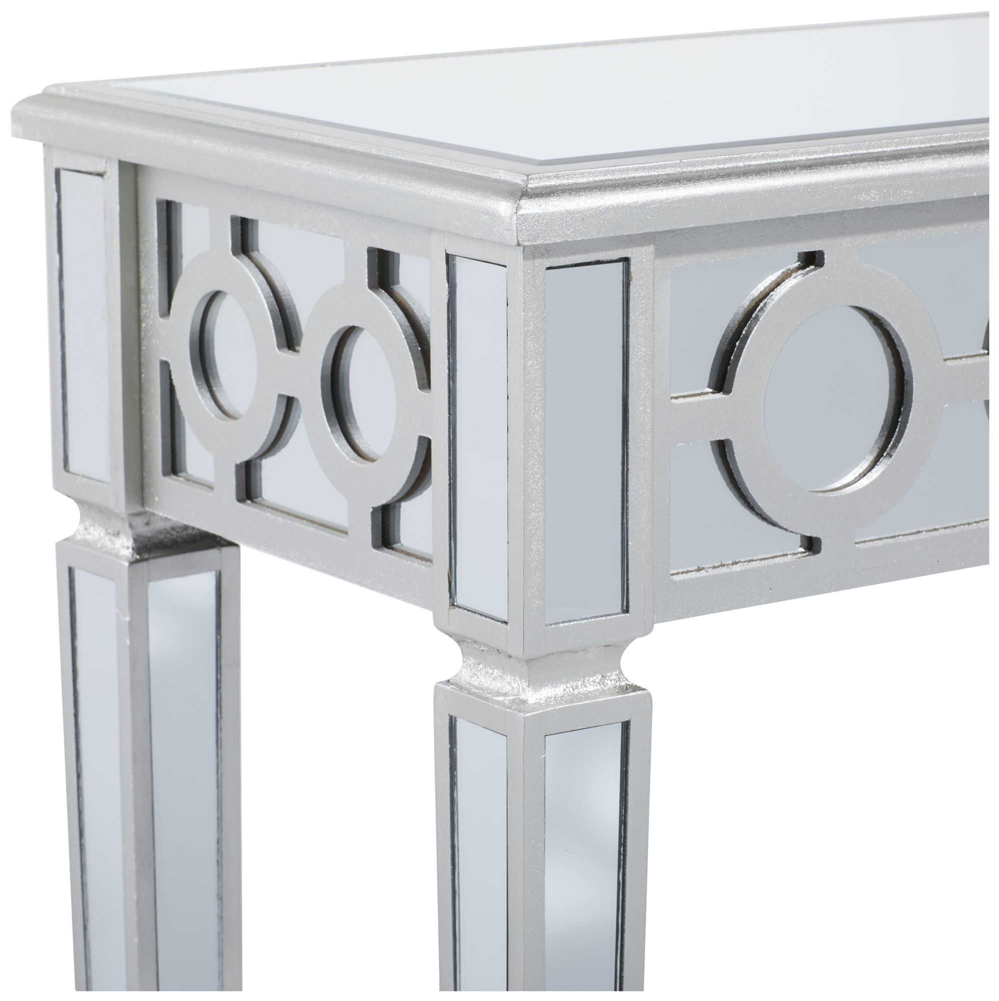 Image 2 Silver Glass Glam Console Table, 47" x 14" x 32" more views