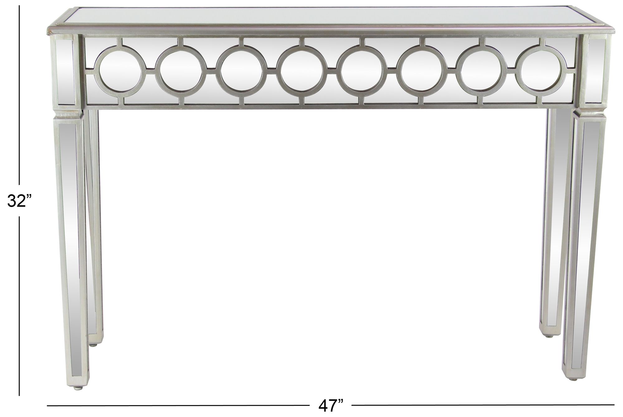 Image 5 Silver Glass Glam Console Table, 47" x 14" x 32" more views
