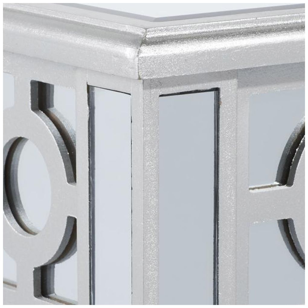 Image 6 Silver Glass Glam Console Table, 47" x 14" x 32" more views