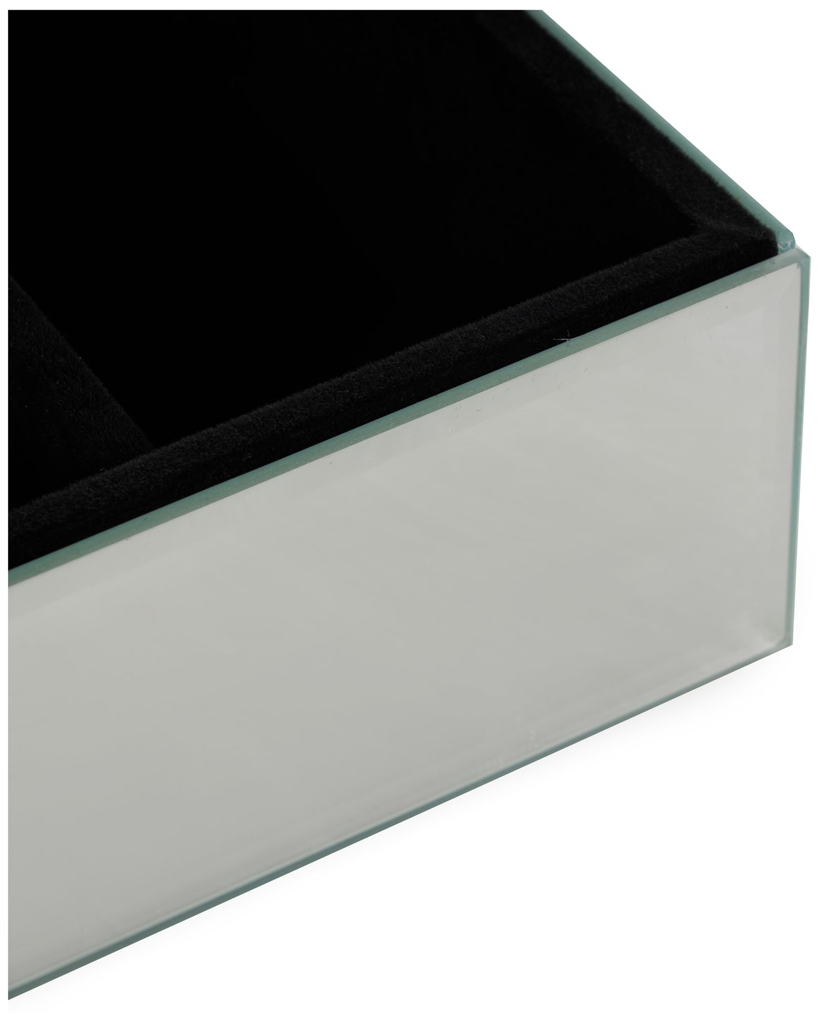 Image 3 Silver Glass Glam Jewelry Box, 10" x 7" x 5" more views