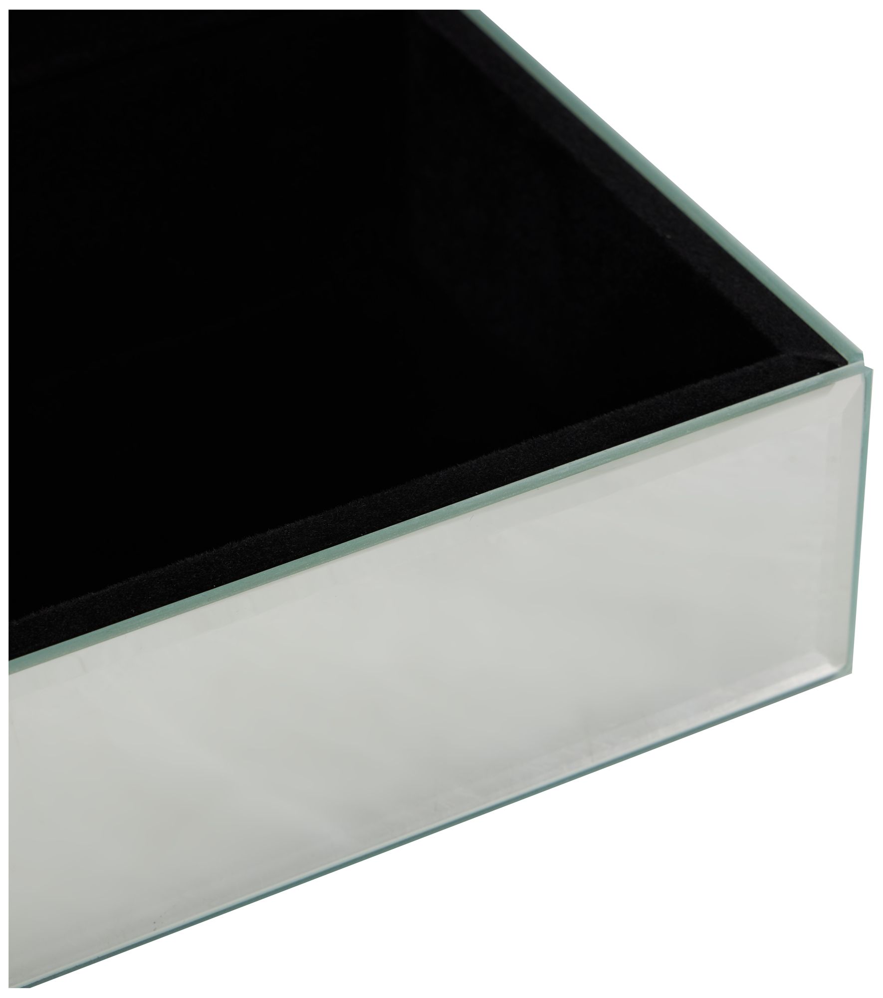 Image 2 Silver Glass Glam Jewelry Box, 8" x 5" x 4" more views