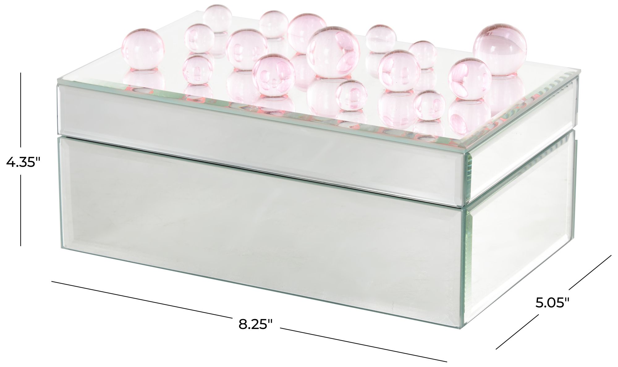 Image 7 Silver Glass Glam Jewelry Box, 8" x 5" x 4" more views