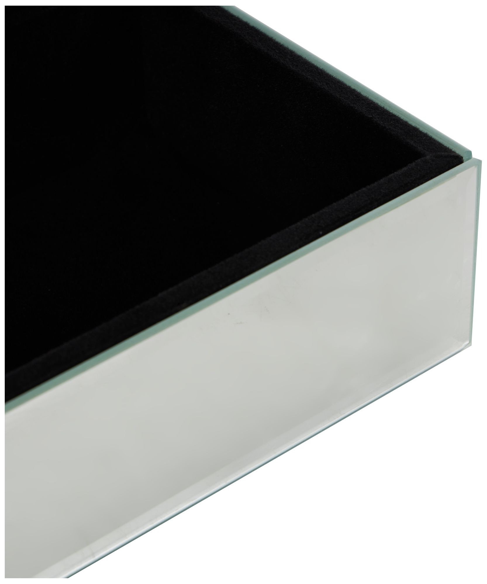 Image 3 Silver Glass Glam Jewelry Box, 8" x 5" x 4" more views