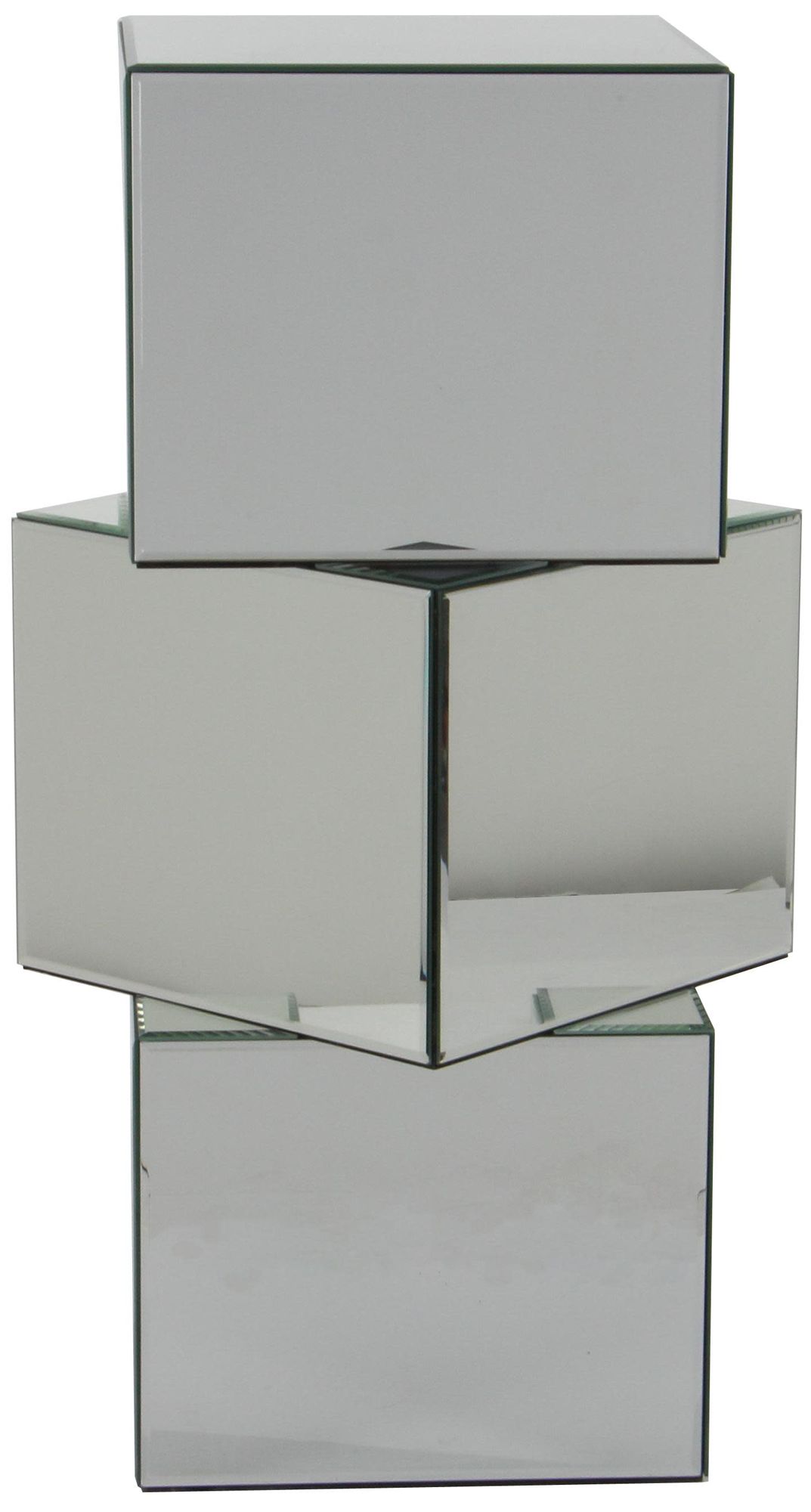 Image 4 Silver Glass Glam Pedestal Table, 15" x 12" x 30" more views