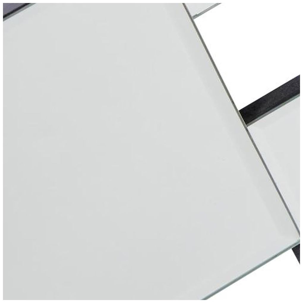 Silver Glass Glam Wall Mirror, 21" x 1" x 48"