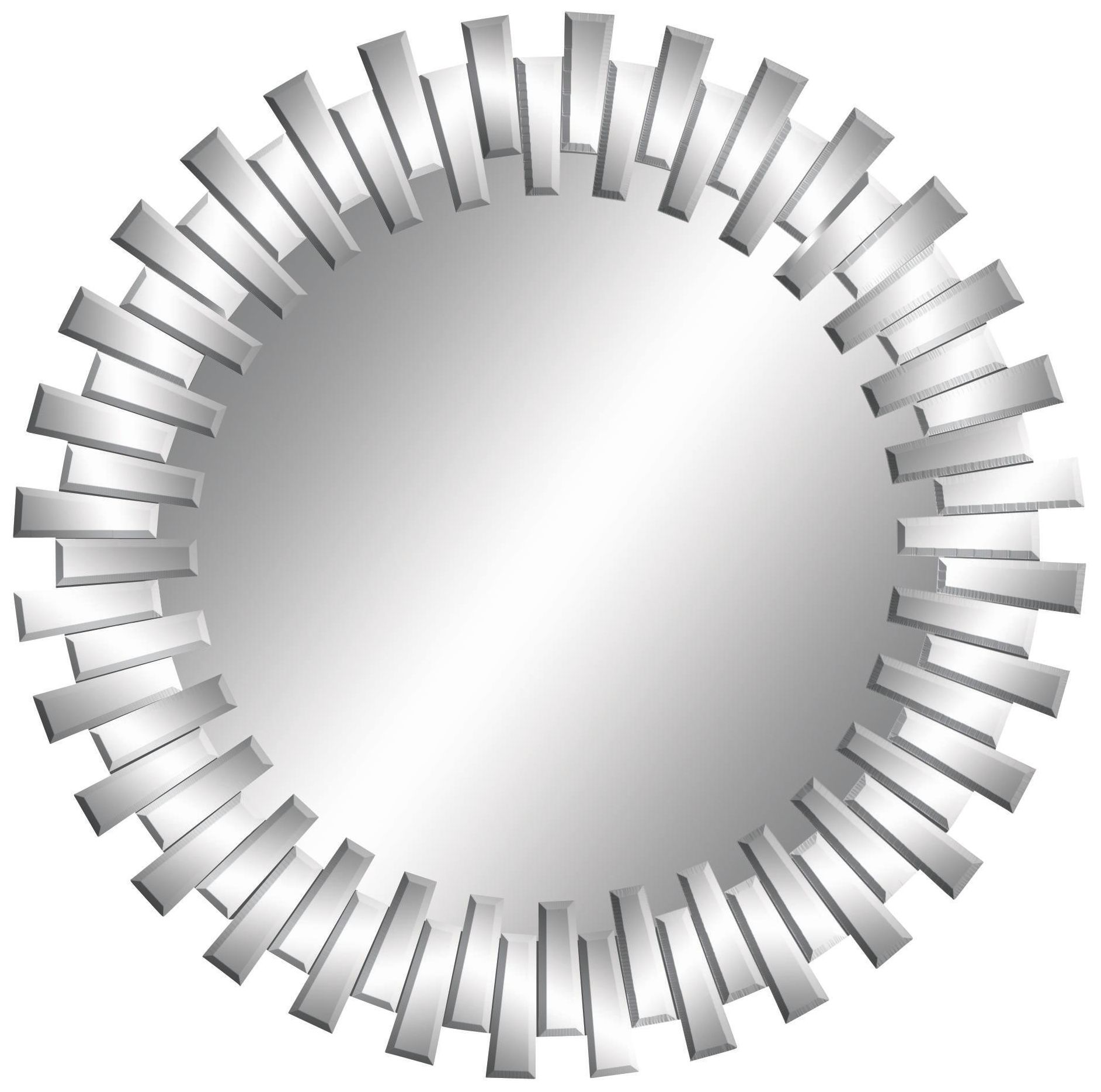 Image 2 Silver Glass Glam Wall Mirror, 42" x 2" x 42"