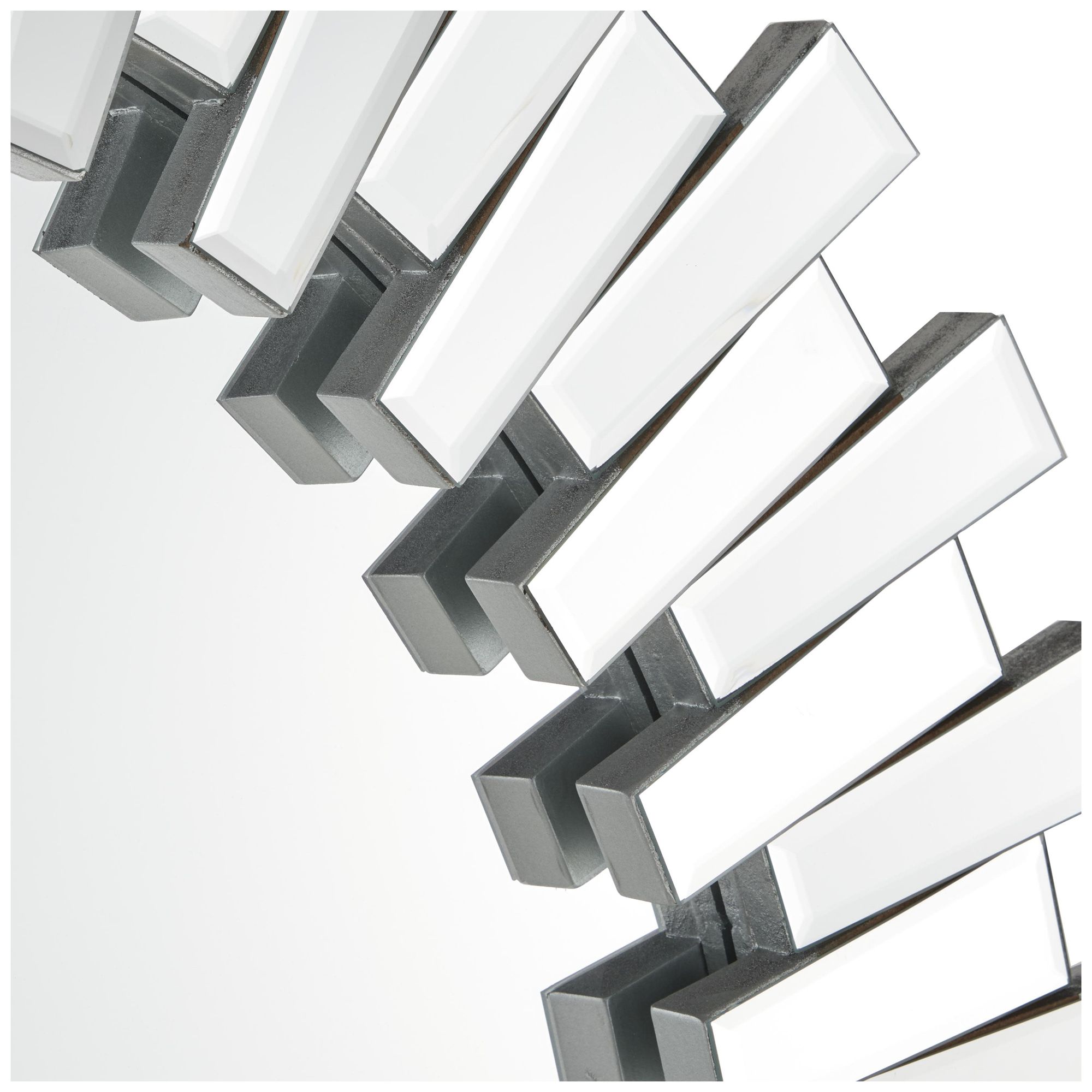Image 3 Silver Glass Glam Wall Mirror, 42" x 2" x 42" more views