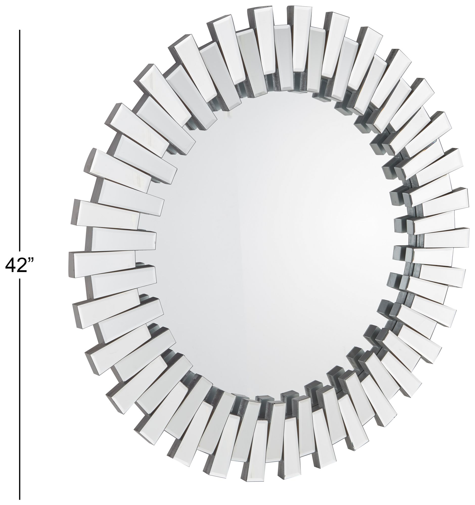 Image 6 Silver Glass Glam Wall Mirror, 42" x 2" x 42" more views