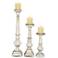 Silver Glass Handmade Decorative Candle Holder, Set of 3 11", 15", 21"H