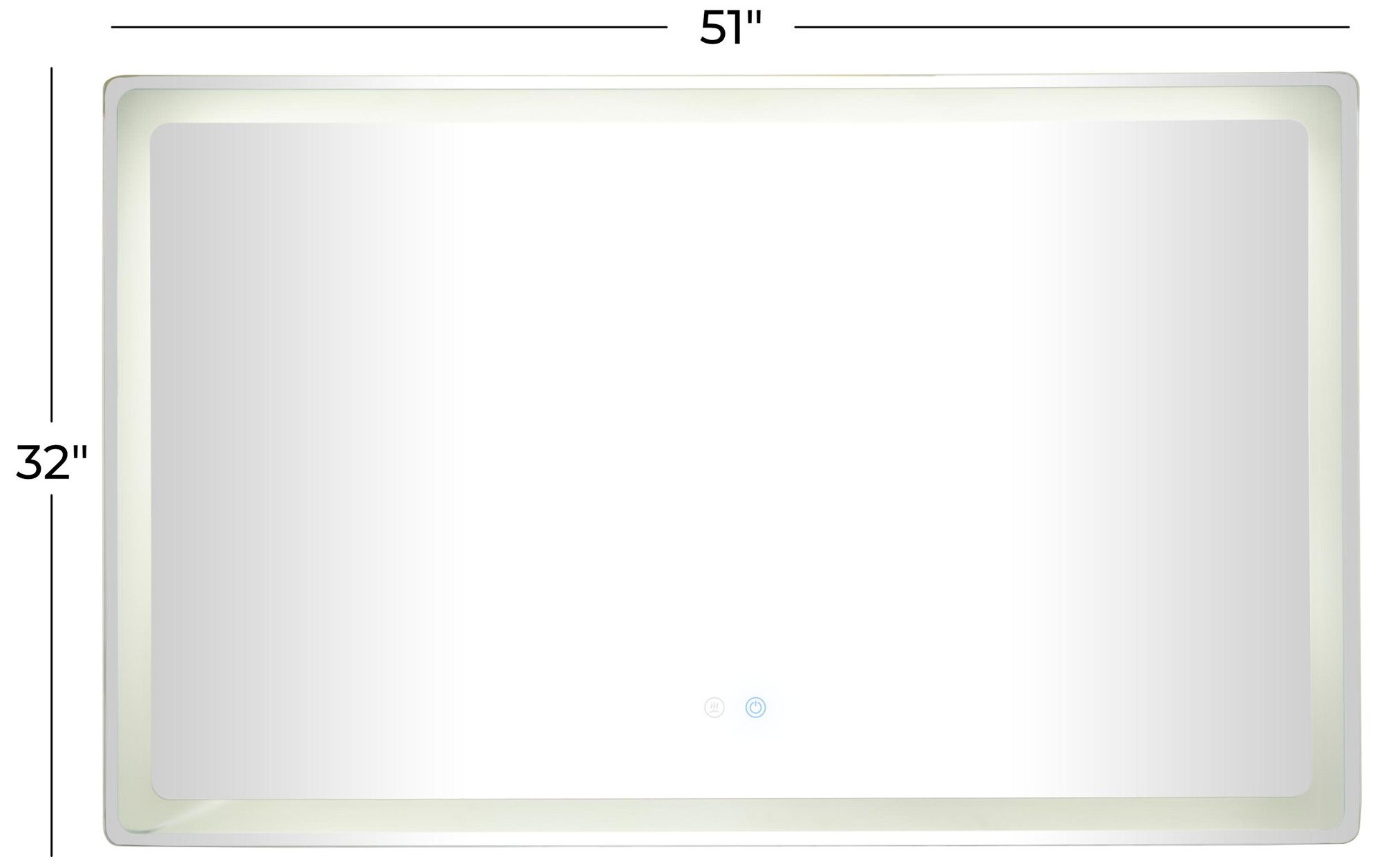 Image 7 Silver Glass Modern Anti Fog Mirror, 51" x 1" x 32" more views