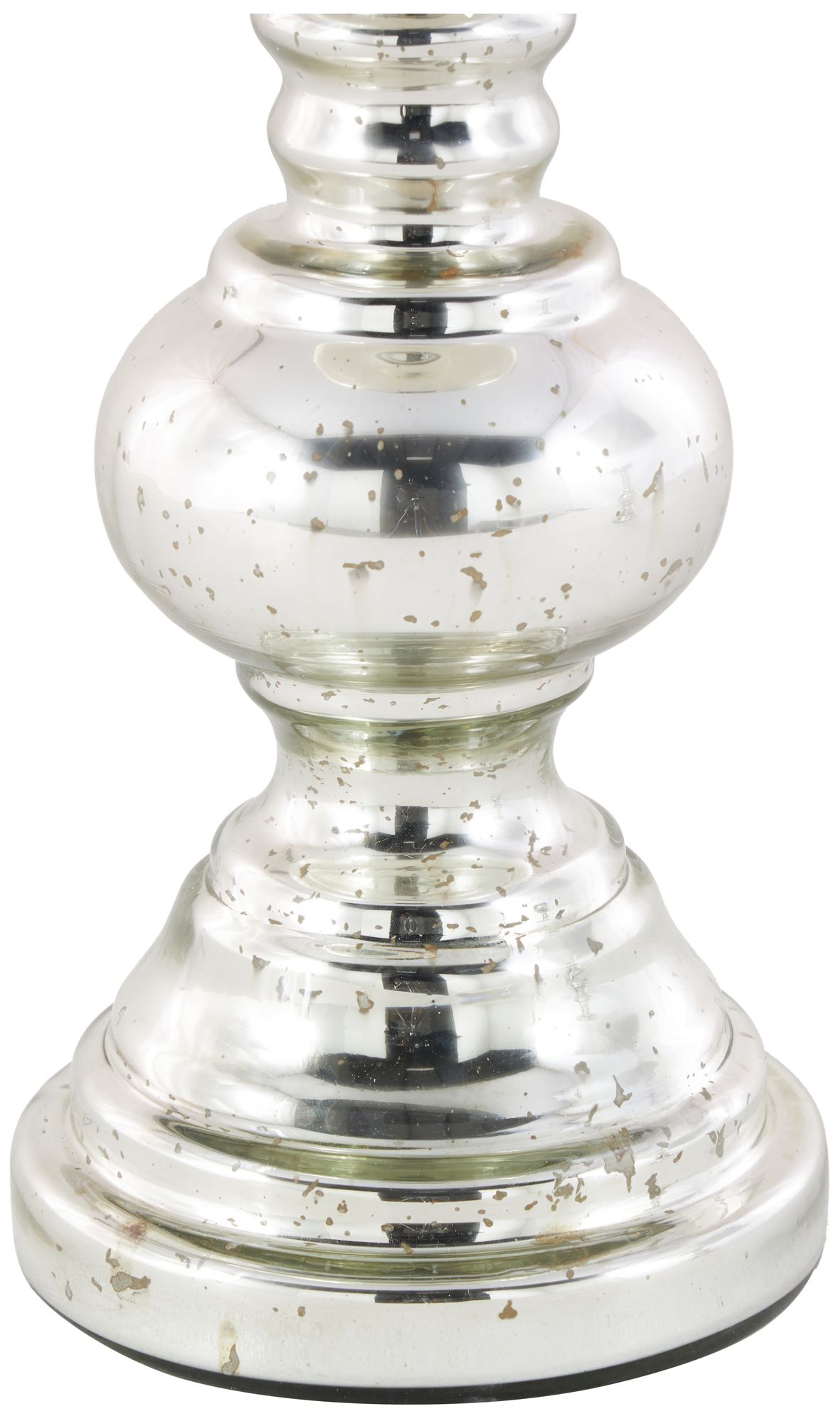 Image 2 Silver Glass Traditional Candle Holder, S/2 9", 12"H more views