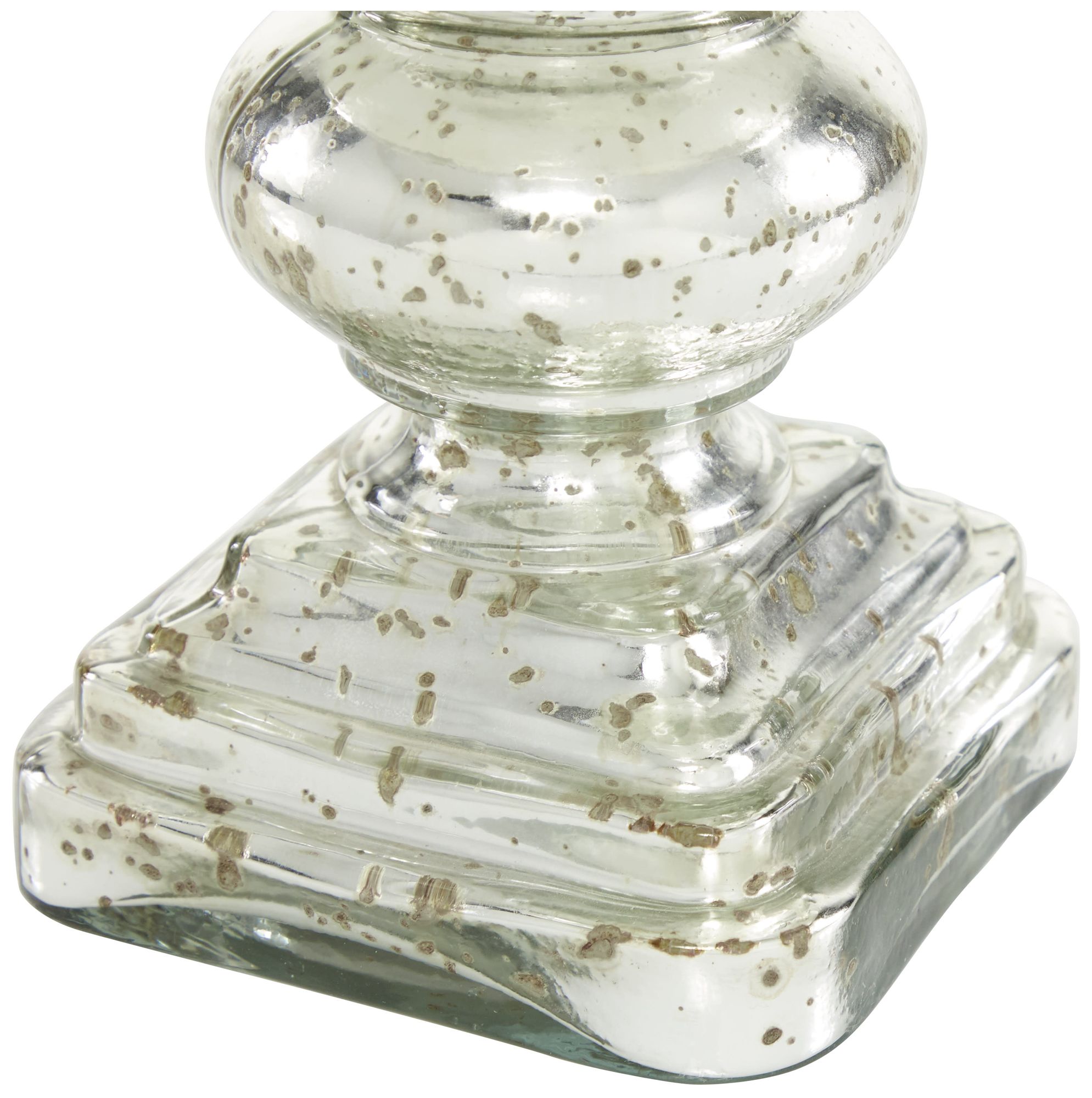 Image 3 Silver Glass Traditional Hurricane Lamp, 6" x 6" x 16" more views