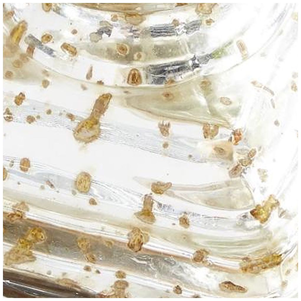 Silver Glass Traditional Hurricane Lamp, 6" x 6" x 16"