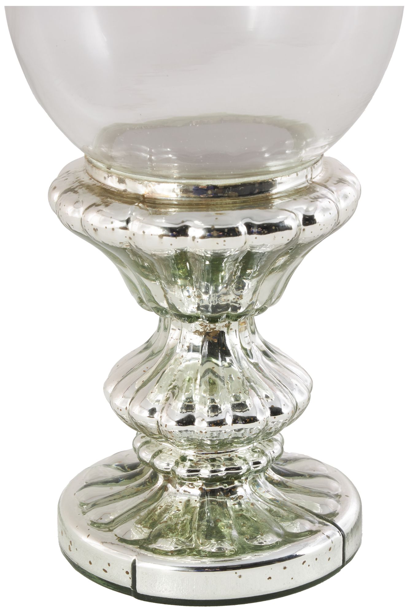 Image 4 Silver Glass Traditional Hurricane Lamp, more views