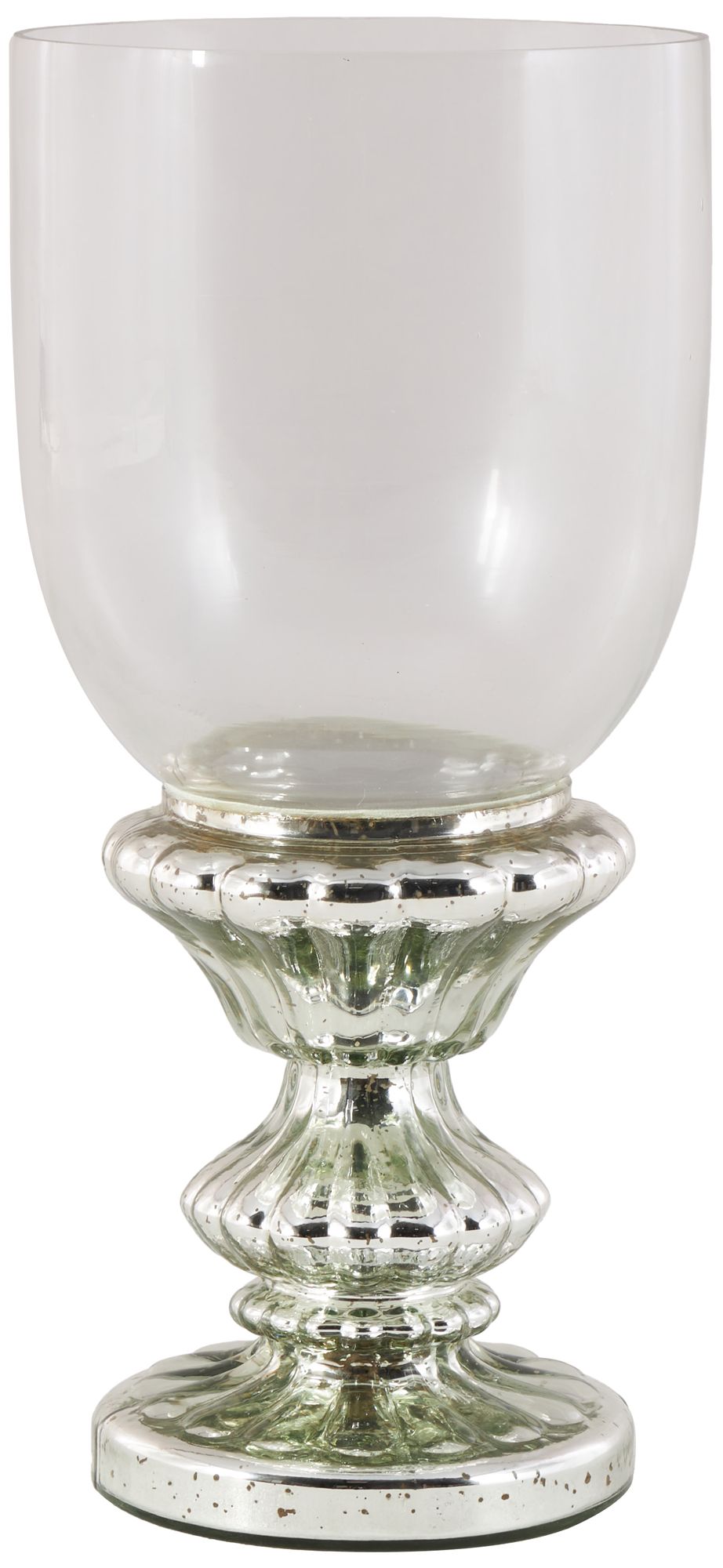 Image 5 Silver Glass Traditional Hurricane Lamp, more views