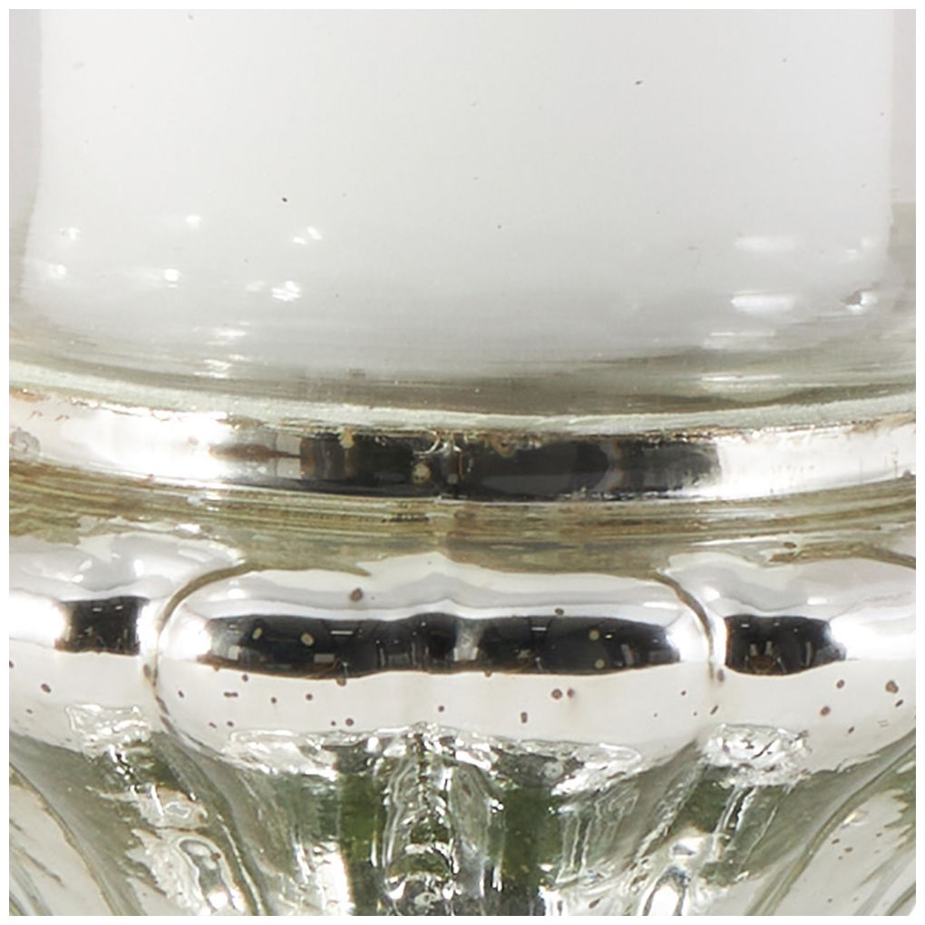 Silver Glass Traditional Hurricane Lamp,