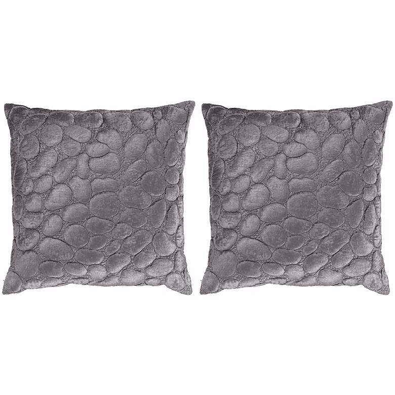 Image 1 Silver Grey Pebbles Set of Two Pillows