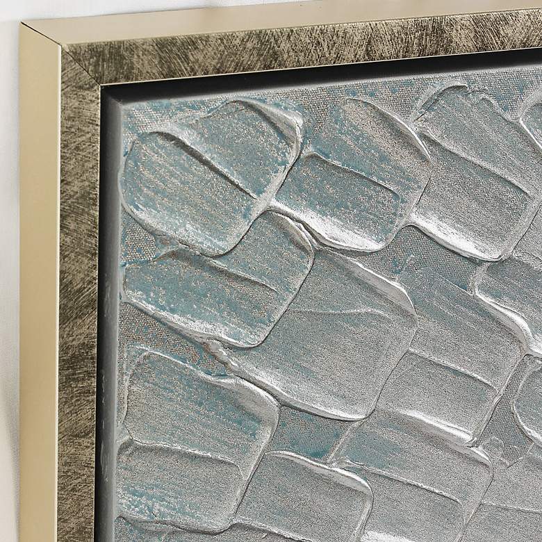 Image 4 Silver Ice 60"H Metallic 3-Piece Framed Canvas Wall Art Set more views