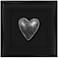 Silver Leafed Heart 9 1/4" Square Black Framed Wall Art