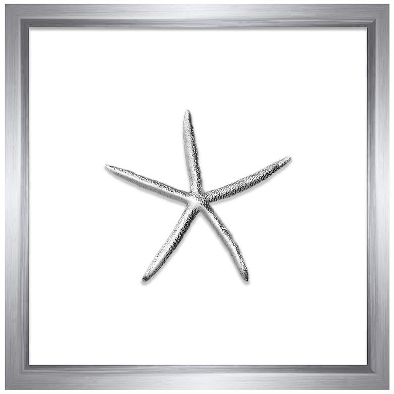 Image 1 Silver Leafed Thin Starfish 16 inch Square Framed Wall Art