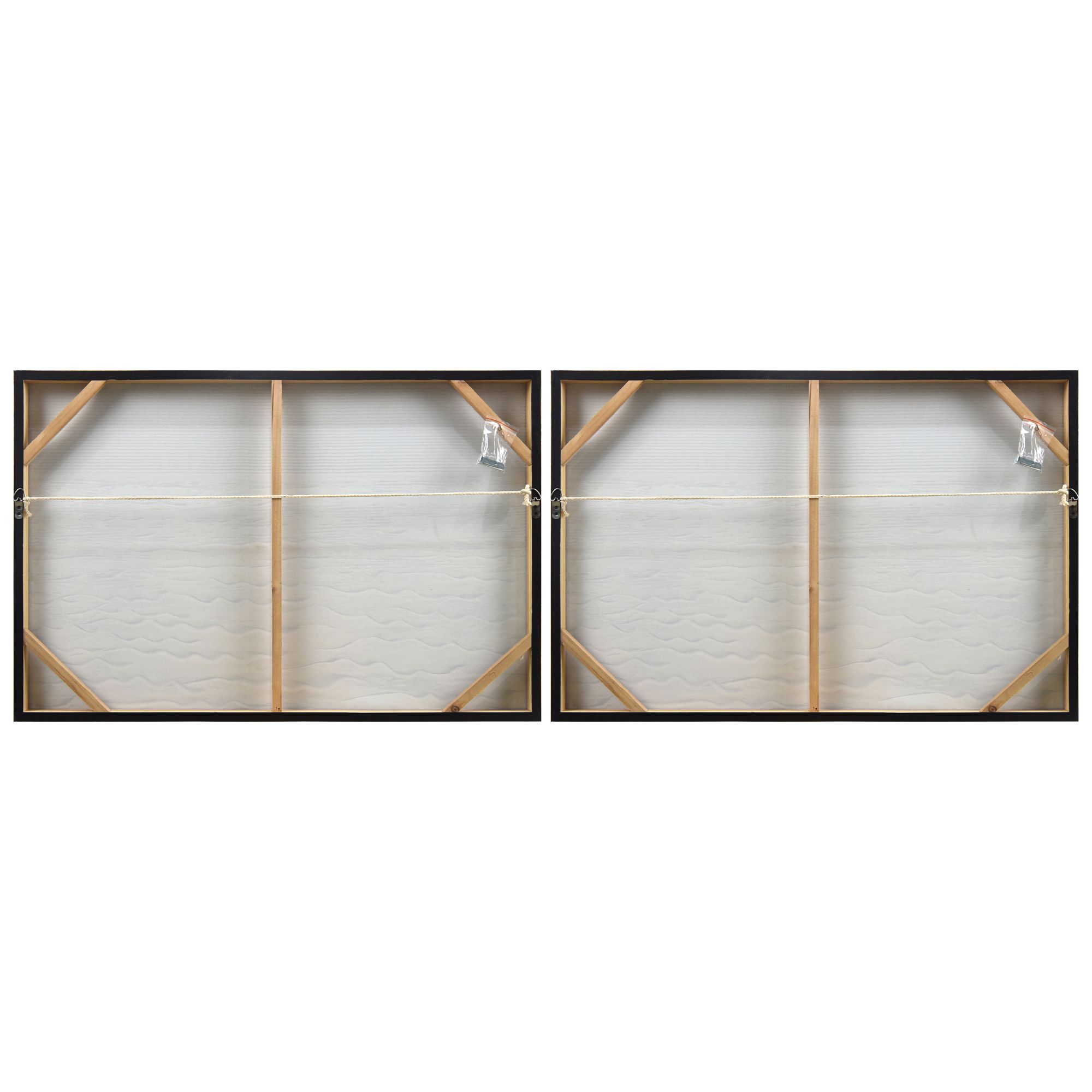 Silver Light 36" Wide Metallic 2-Piece Canvas Wall Art Set in scene