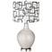 Silver Lining Metallic Abstract Rectangle Shade Ovo Table Lamp