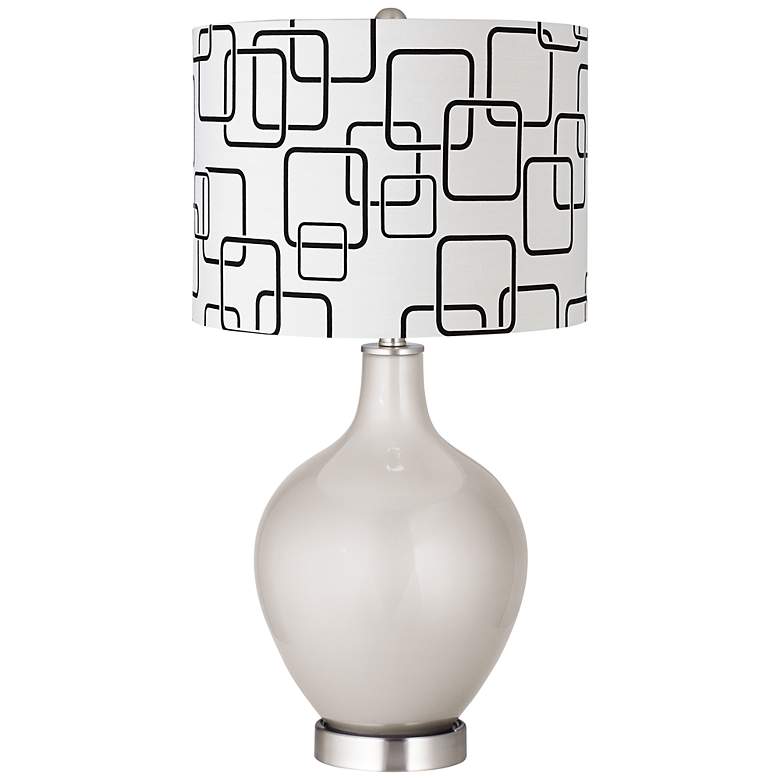 Image 1 Silver Lining Metallic Abstract Rectangle Shade Ovo Table Lamp