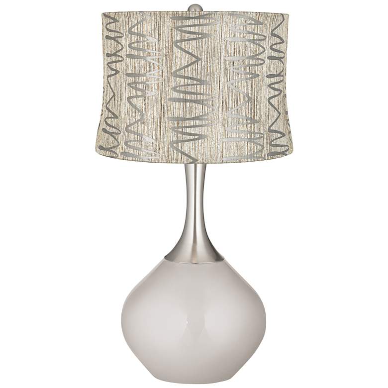 Image 1 Silver Lining Metallic Abstract Squiggles Shade Spencer Lamp