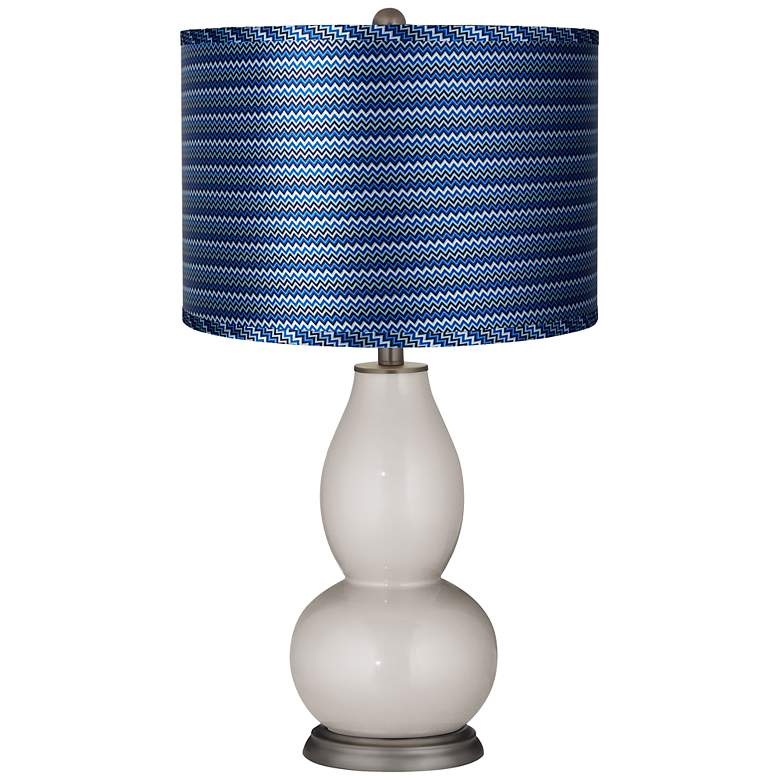 Image 1 Silver Lining Metallic-Blue ZigZag Shade Double Gourd Lamp