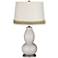 Silver Lining Metallic Double Gourd Lamp with Scallop Lace Trim