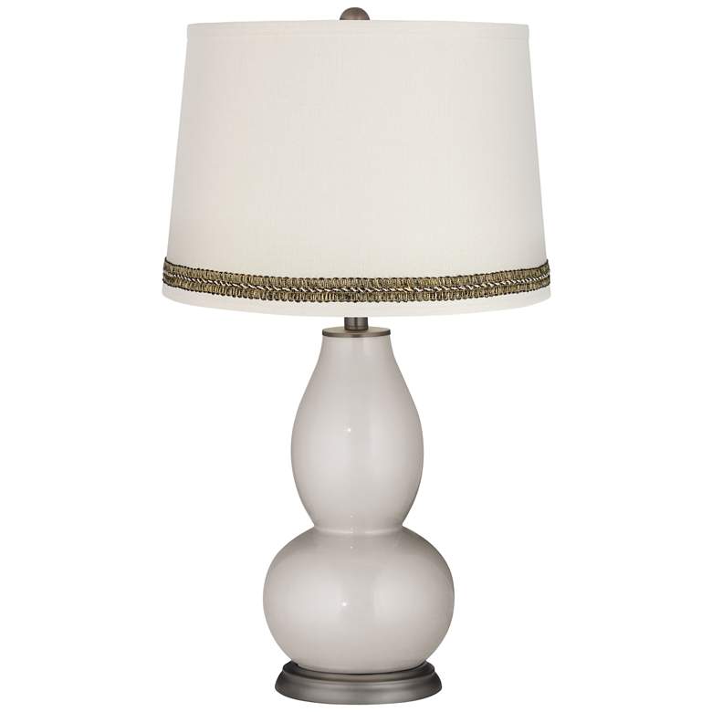 Image 1 Silver Lining Metallic Double Gourd Lamp with Wave Braid Trim