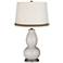Silver Lining Metallic Double Gourd Lamp with Wave Braid Trim