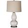 Silver Lining Metallic Linen Drum Shade Double Gourd Table Lamp