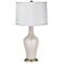 Silver Lining Metallic Patterned White Shade Anya Table Lamp