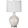 Silver Lining Metallic Patterned White Shade Ovo Table Lamp